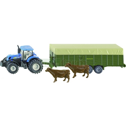New Holland T7070 Tractor and Fortuna Livestock Trailer