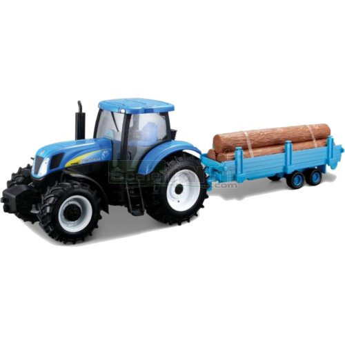 New Holland T7040 Tractor and Log Trailer