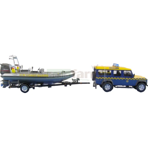 Land Rover Defender and Speedboat - HM Coastguard