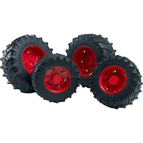 Twin Tyres With Red Rims - Premium Pro 03000 Series