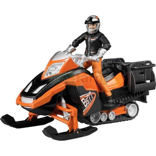 Snowmobile with Driver and Accessories