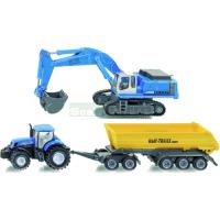 Preview Construction Set with New Holland T7070 Tractor and Liebherr 974 Excavator