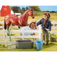 Preview New Arrival at the Barn - 2 Horse and Figure Set