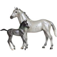 Preview Grey Thoroughbred and Dark Grey Foal