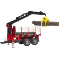 Preview Forestry Trailer with Loading Crane, Grab and 4 Trunks