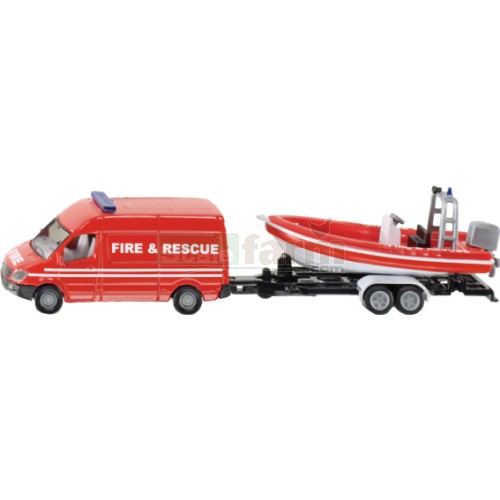 Fire and Rescue Minibus and Boat Set