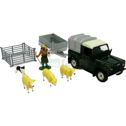 Land Rover Defender and Sheep Trailer with Accessories