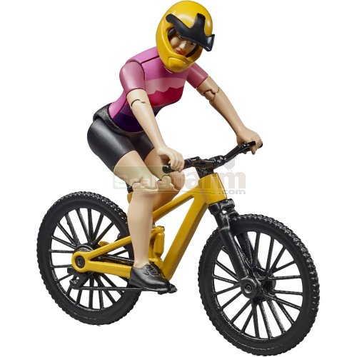 Mountain Bike Cyclist with Bike