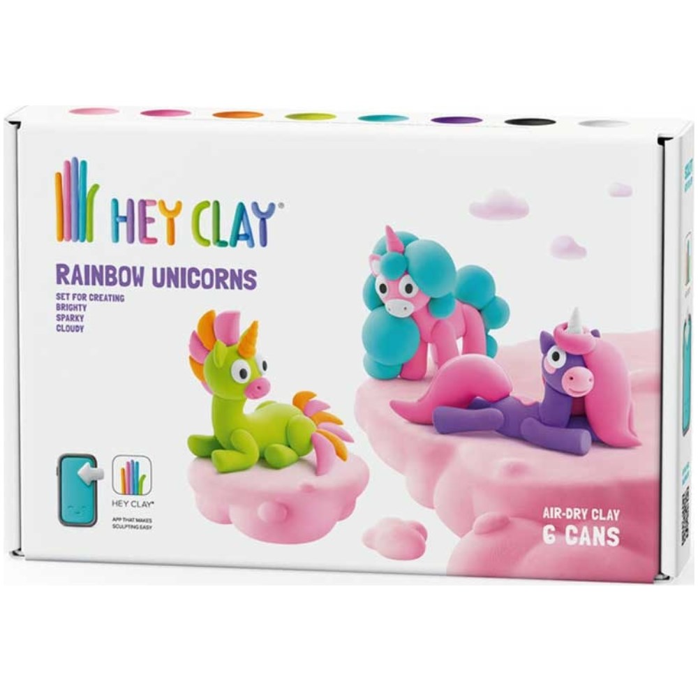 Hey Clay Rainbow Unicorns - Small