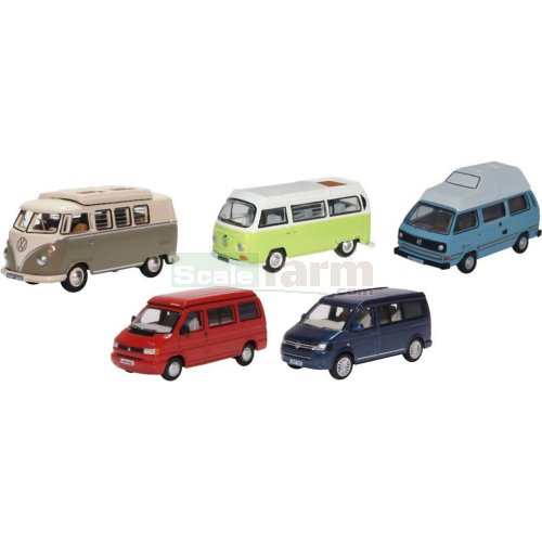 VW Camper 5 Vehicle Set (T1/T2/T3/T4/T5)
