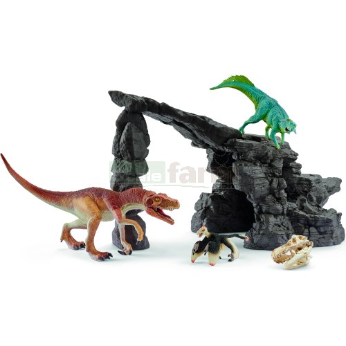 Dino Cave and 3 Dinosaurs Set