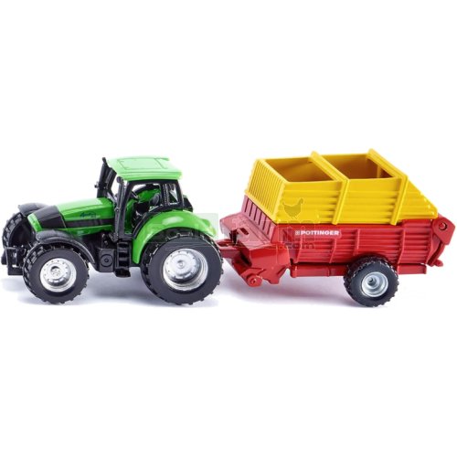 Deutz Fahr Agrotron 256 Tractor with Pottinger Loader Wagon