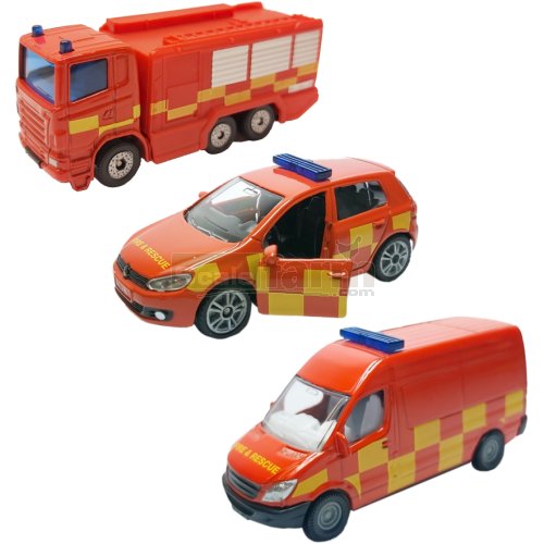 Fire Brigade 3 Vehicle Set - UK