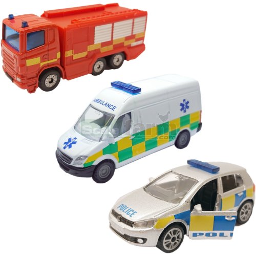 Emergency Services 3 Vehicle Set - UK