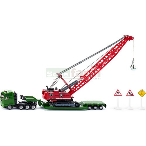 Heavy Haulage Transporter with Excavator and Signs