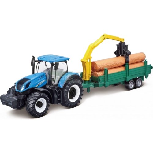 New Holland T7.315 Tractor and Tree Forwarder