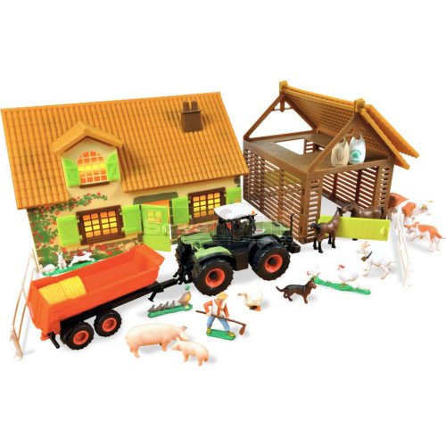 Farm Set with Farm Buildings, CLAAS Tractor, Animals and Accessories
