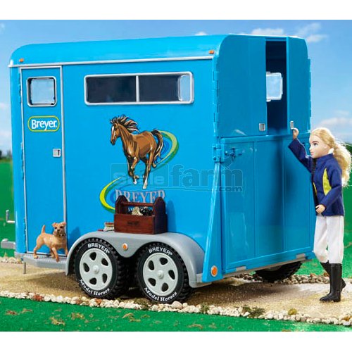 Large Two Horse Box Trailer - Blue