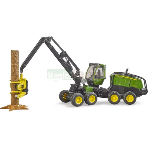 John Deere 1270G Forestry Harvester with Tree Trunk