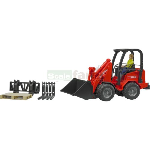 Schaeffer 2034 Compact Loader with Figure and Accessories