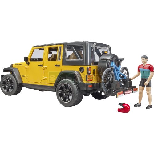 Jeep Wrangler Rubicon with MTB and Cyclist