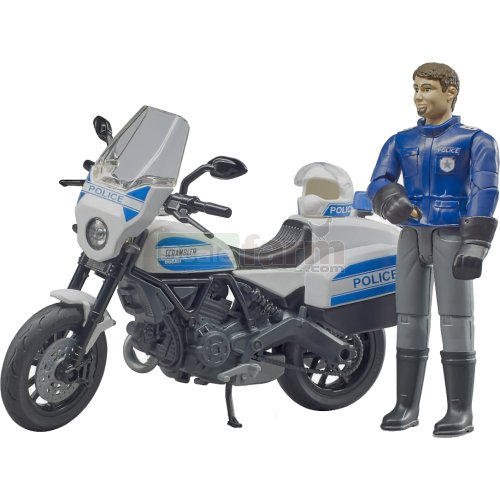 Scrambler Ducati Police Bike with Policeman