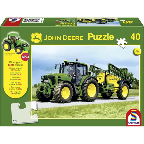 John Deere 6630 Tractor and Sprayer 40 piece Jigsaw with SIKU Model Tractor