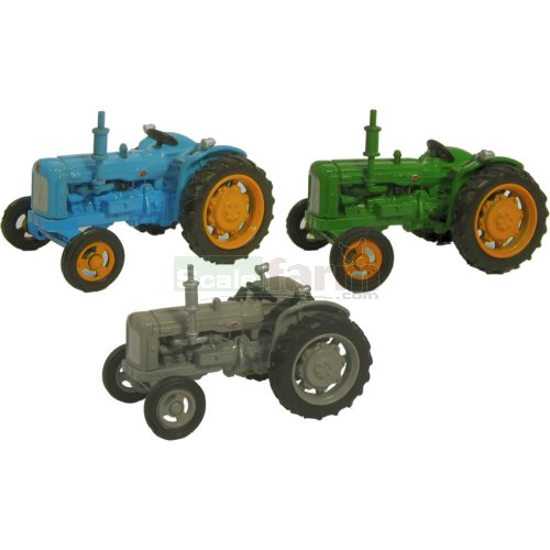 Fordson Tractor 3 Piece Set - Blue / Green / Grey