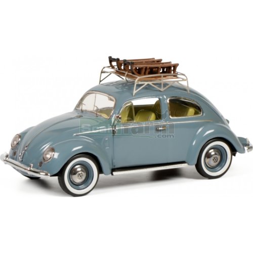 VW Beetle with Roof Rack and Sleds