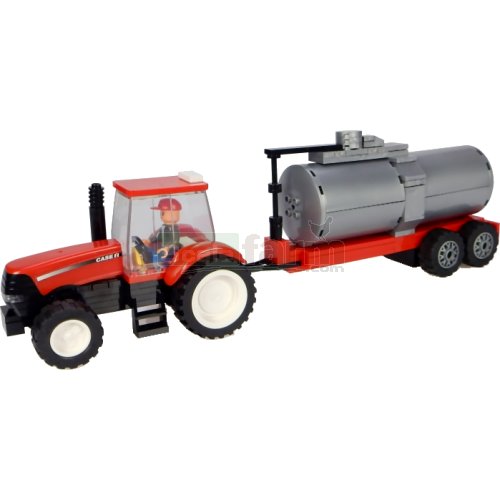 Case IH Tractor with Tanker Trailer Building Block Kit