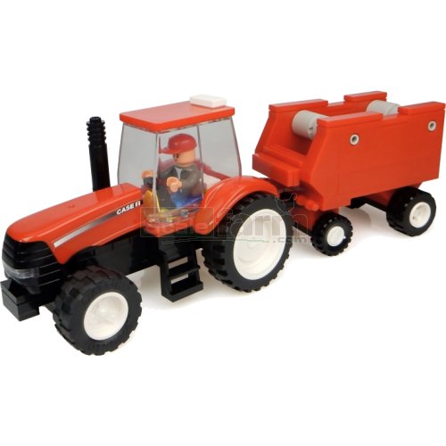 Case IH Tractor with Hay Baler Building Block Kit