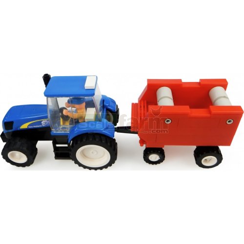 New Holland Tractor with Hay Baler Building Block Kit