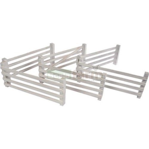 Wooden Fences - White (Pack of 6)