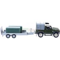 Preview Land Rover Defender, General Purpose Trailer and Bales Set (Green) - Big Farm