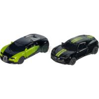 Preview Black and Green Special Edition 2 Car Set - Bugatti Veyron / Alfa Romeo 4C