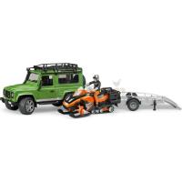 Preview Land Rover Defender Station Wagon with Trailer, Snowmobile, Driver and Accessories