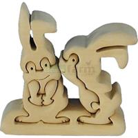 Preview Rabbit Couple Wooden Puzzle