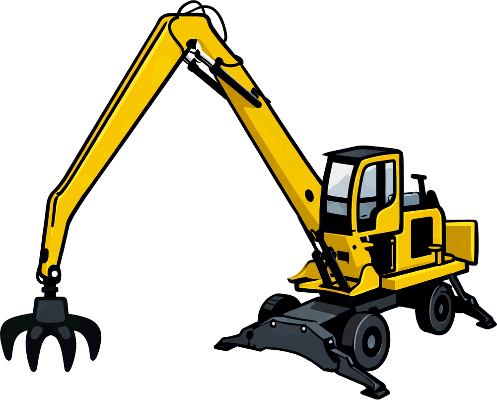 Scale model material and container handlers