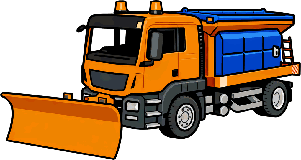 Scale model winter service and piste bully vehicles