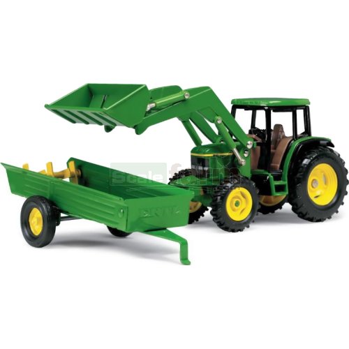John Deere 6210 Tractor with Frontloader and Spreader