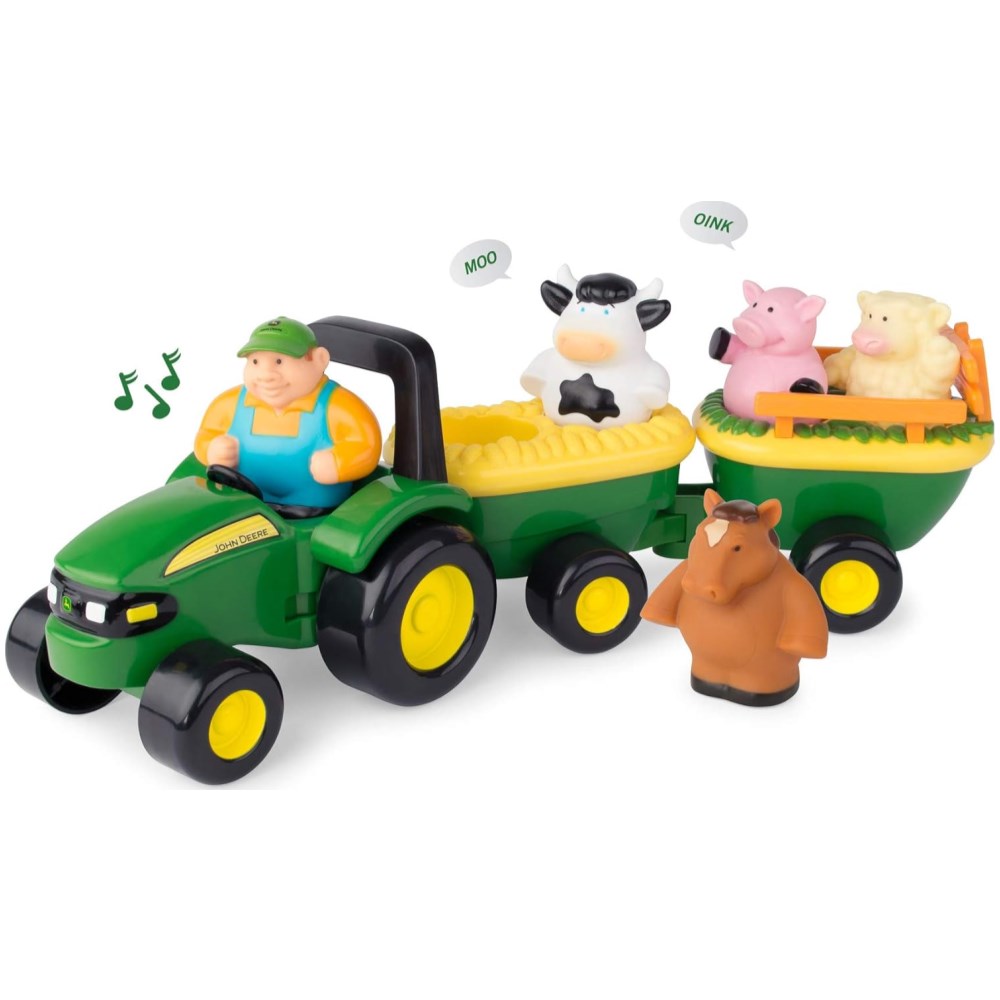 John Deere Animal Sounds Hayride Push Along Toy
