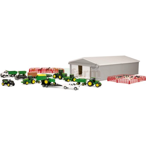 Britains 46276B1 John Deere Farm Toy Playset including Machinery Shed