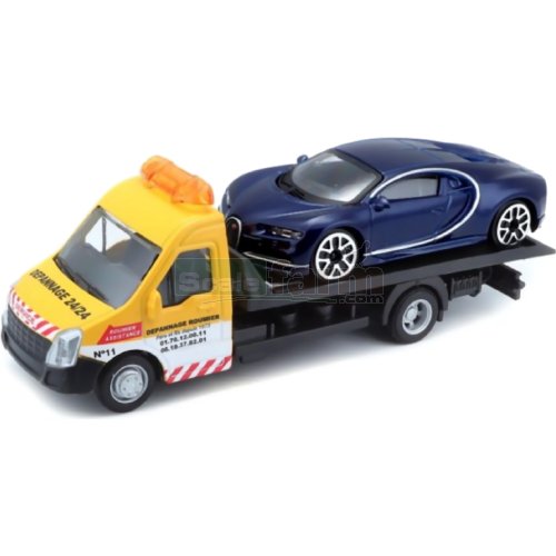 Bugatti Chiron on Flatbed Transporter