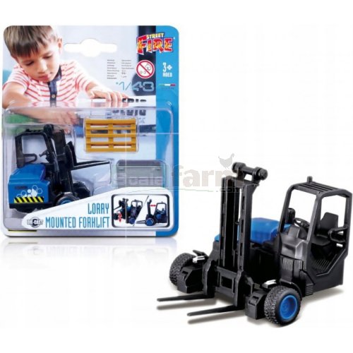 Forklift with Pallets and Crates