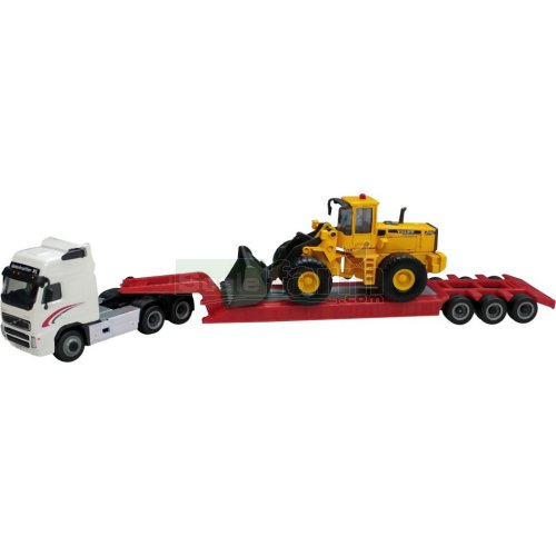 Volvo FH12 Low Loader with Volvo L150C Wheel Loader