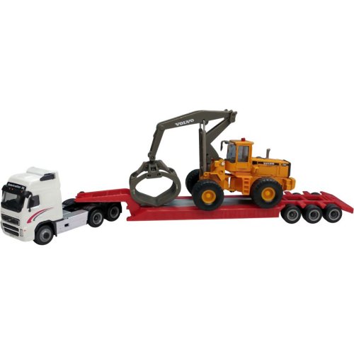 Volvo FH12 Low Loader with Volvo L180CĀ Timber Wheel Loader