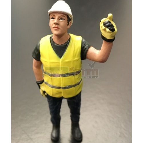 Worker Directing Hoist