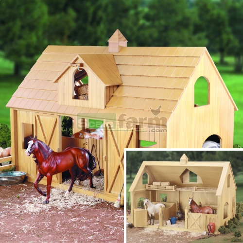 Wooden Toy Model Barn with Hayloft 1/12th scale 