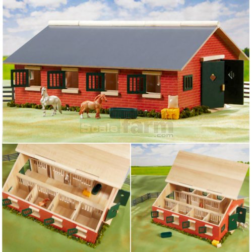 Breyer 59209 Stablemates Deluxe 7 Stall Stable And Accessories Set