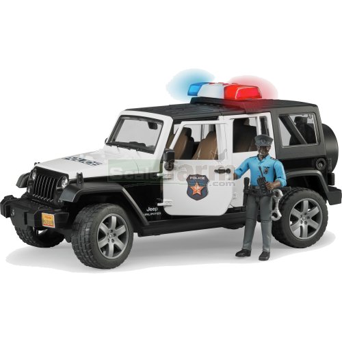 1/16 Bruder Jeep Wrangler Rubicon Police w/ Policeman & Accessories 02527 